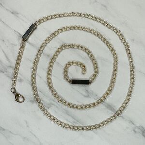 Gold Tone Skinny Chain Link Belt with Bar Details Y2K Festival ✨